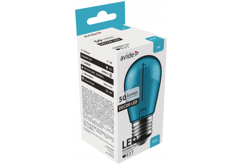 Decor LED Filament bulb  1W E27 Blue