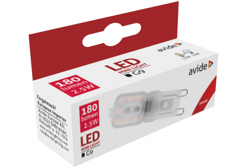 Bec LED capsulă 2.5W G9 WW orizontal Avide