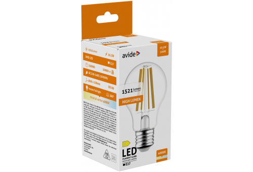 Bec LED Filament Globe 10.5W E27 A70 NW Avide High Lumen