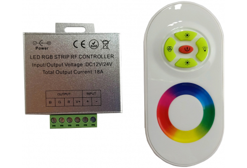 LED Strip 12-24V 216W RGB 5 Keys RF Touch Remote and Controller
