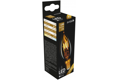 Bec LED Soft Filament lumânare 3W E14 EW Avide