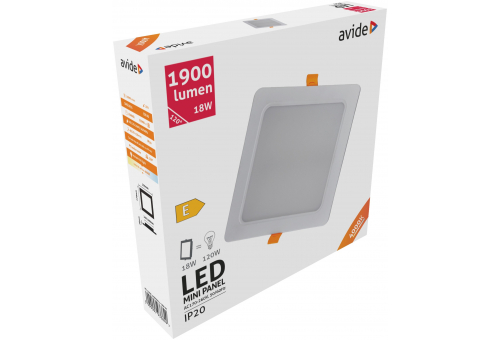 LED Ceiling Lamp Recessed Panel Square Plastic 18W NW