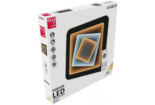 Luz de teto design Porter 106W(53+53) RF com telecomando