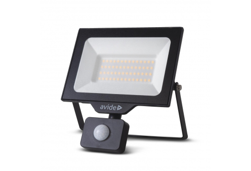 Avide LED Frosted Flood Light Slim SMD 50W NW 4000K PIR