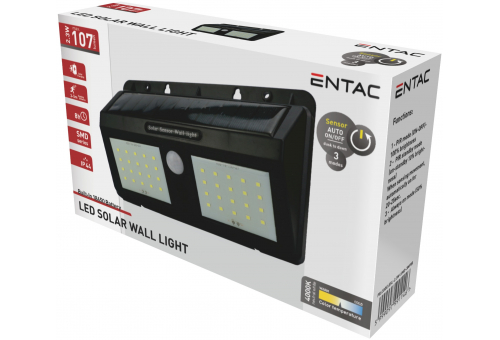 Napelemes plast lampa 2.3W SMD 3 mód PIR