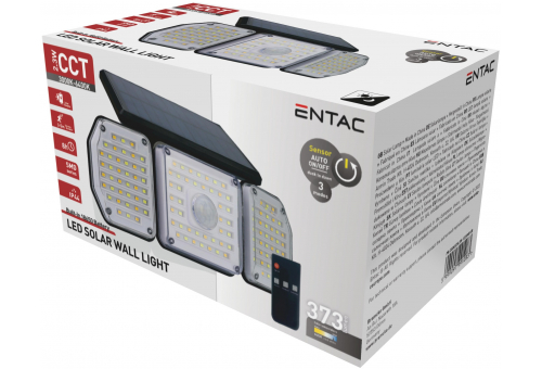 Napelemes plast Nástenná lampa 2.3W SMD 3 fej s pohybovým snímačom + IR