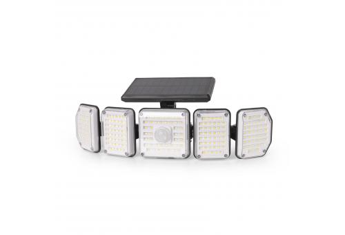 Napelemes plast Nástenná lampa 2.5W SMD CCT 5 fej s pohybovým snímačom + IR