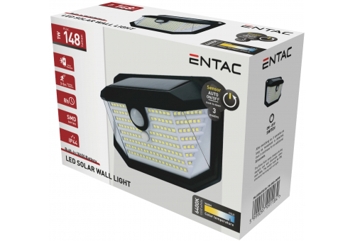 Napelemes plast lampa 1W SMD 3 mód PIR